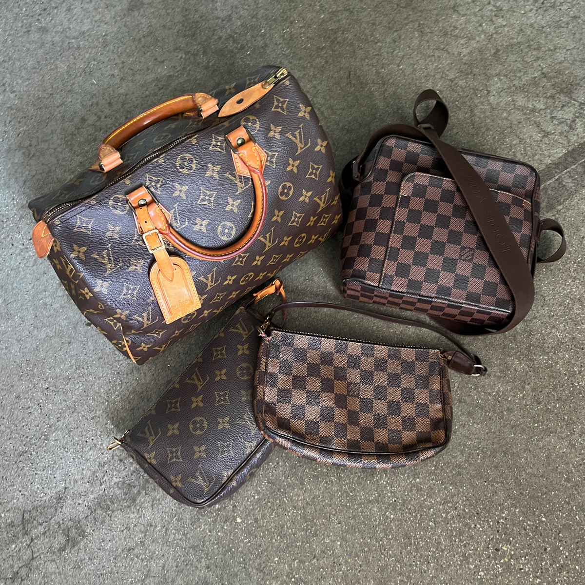 Louis Vuitton Speedy, Pochette und Damier Ebene Taschen