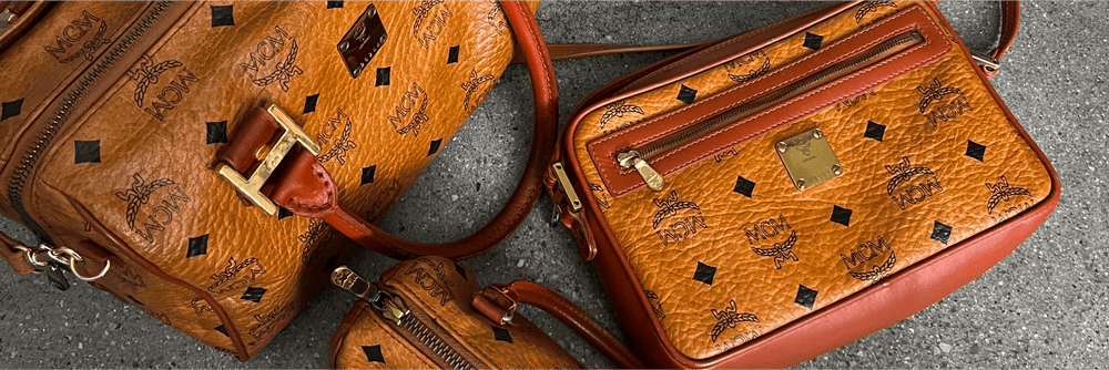Vintage MCM Taschen mit Visetos Muster in Cognac