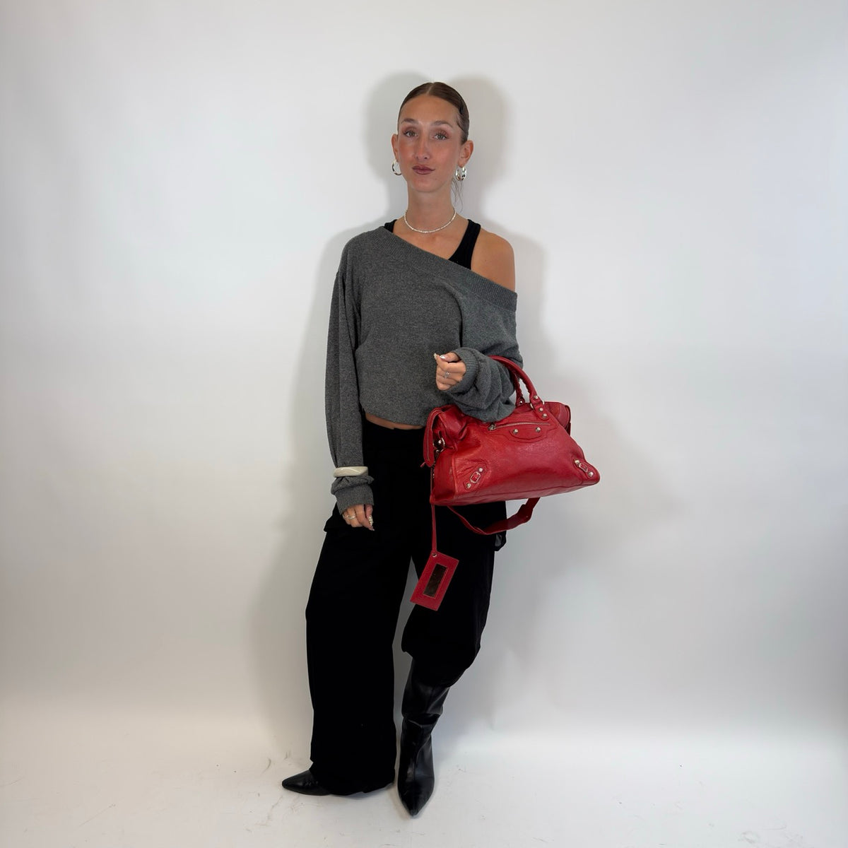 Balenciaga Handtasche Giant City aus Leder rot