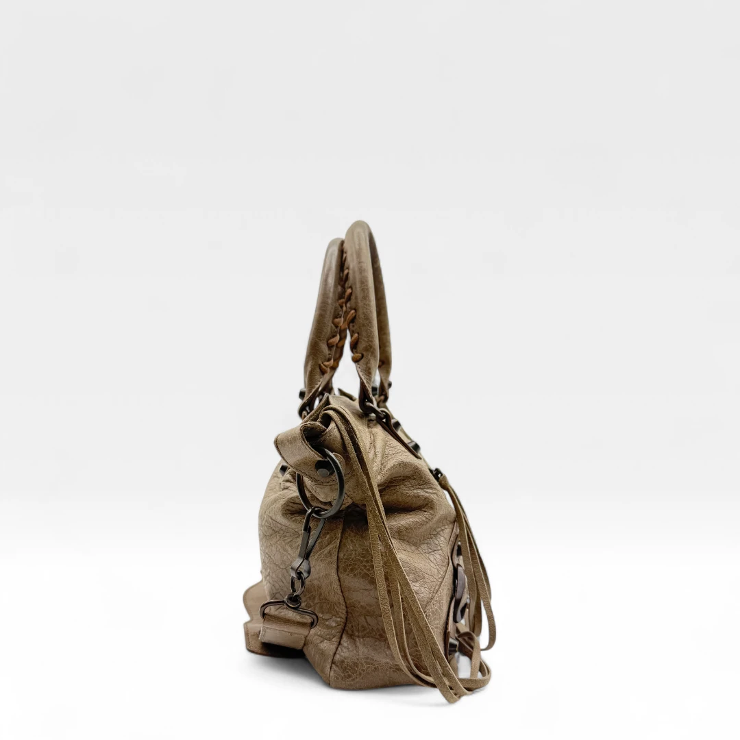 Balenciaga Handtasche The First City bag mit Schultergurt grau