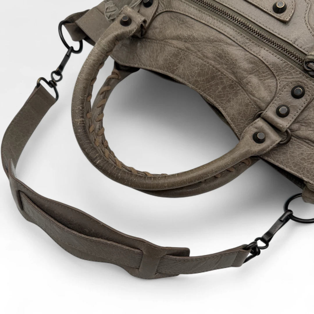 Balenciaga Handtasche The First City bag mit Schultergurt grau