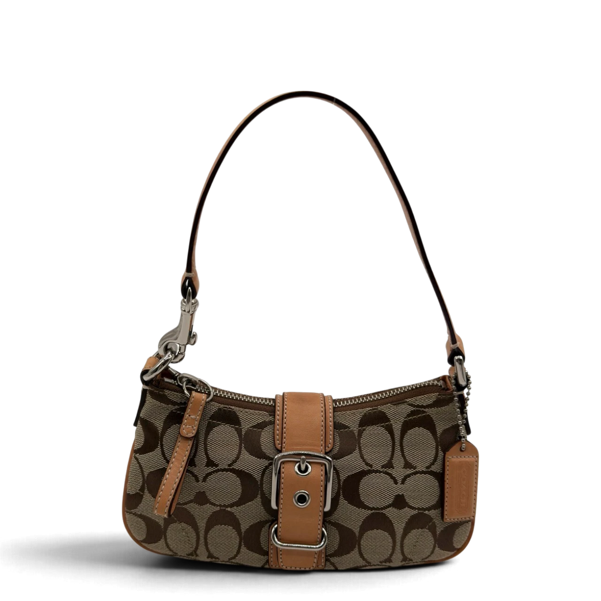 Coach Pochette mit Schnalle Signature beige