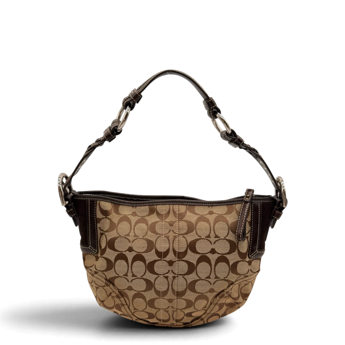 Coach Schultertasche Hobo Signature beige