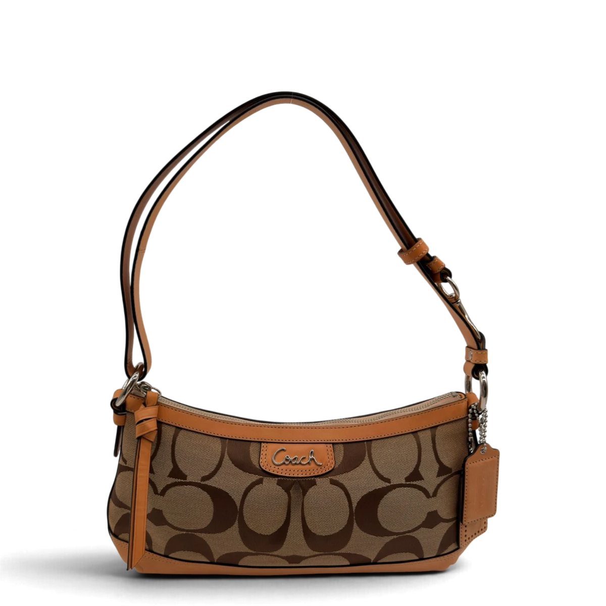 Coach Schultertasche Signature beige