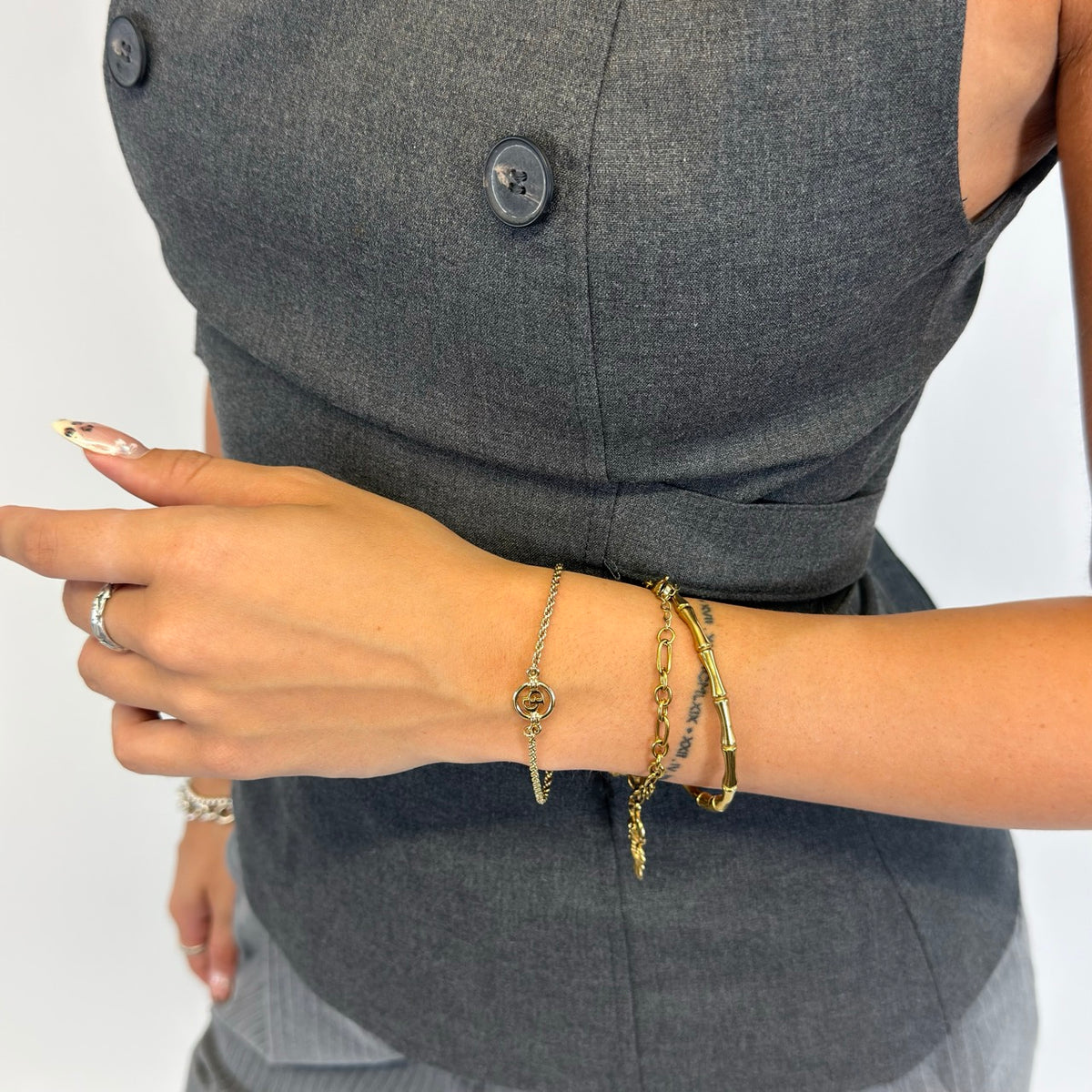 Dior Armband mit Kreis-CD-Logo vintage goldfarben