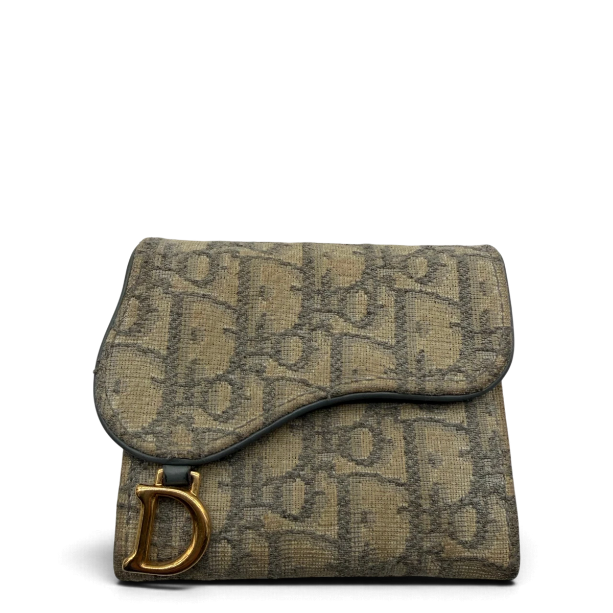 Dior Geldbeutel Saddle Oblique grau – Gesamtansicht