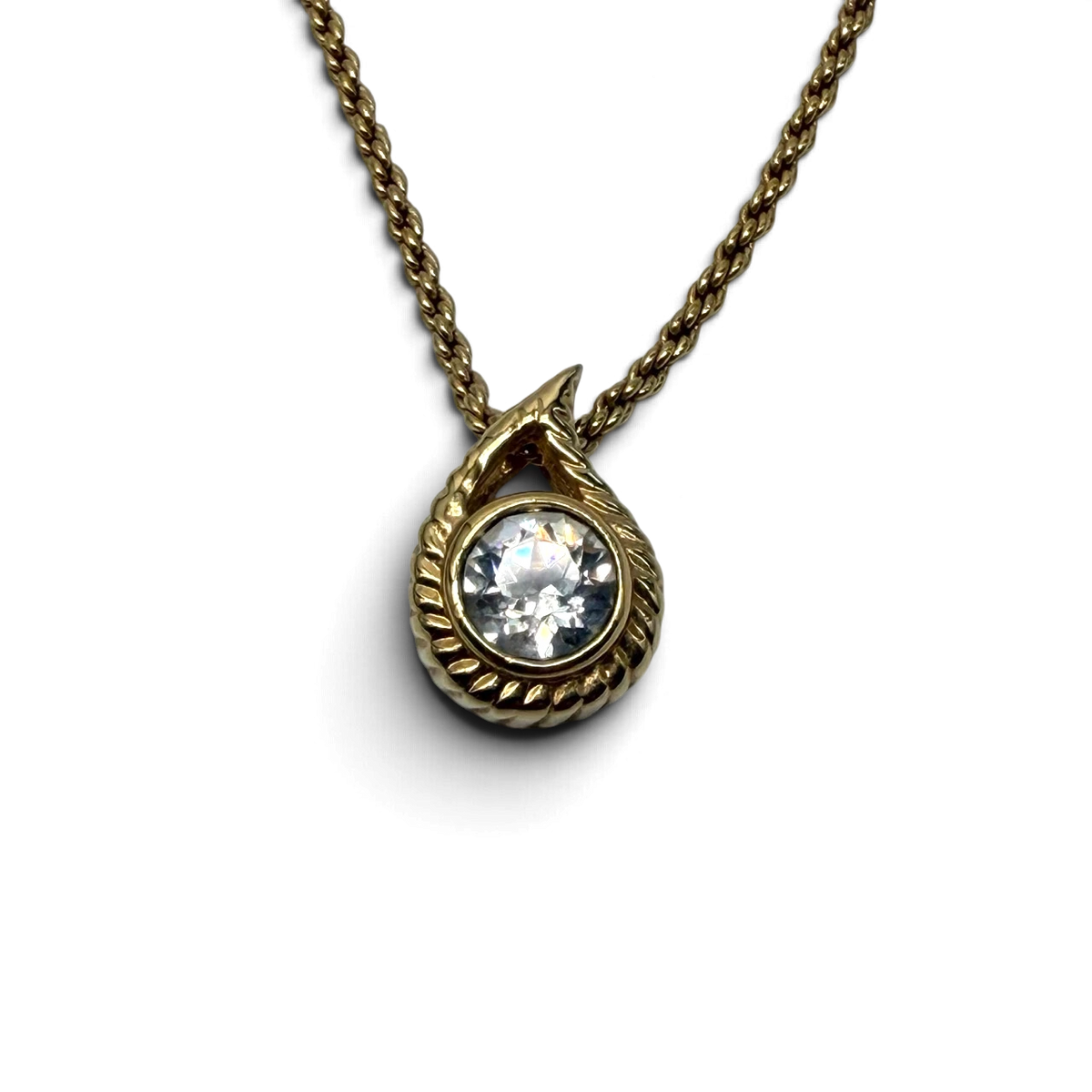 Dior Halskette mit Tropfenanhänger & Kristall vintage goldfarben
