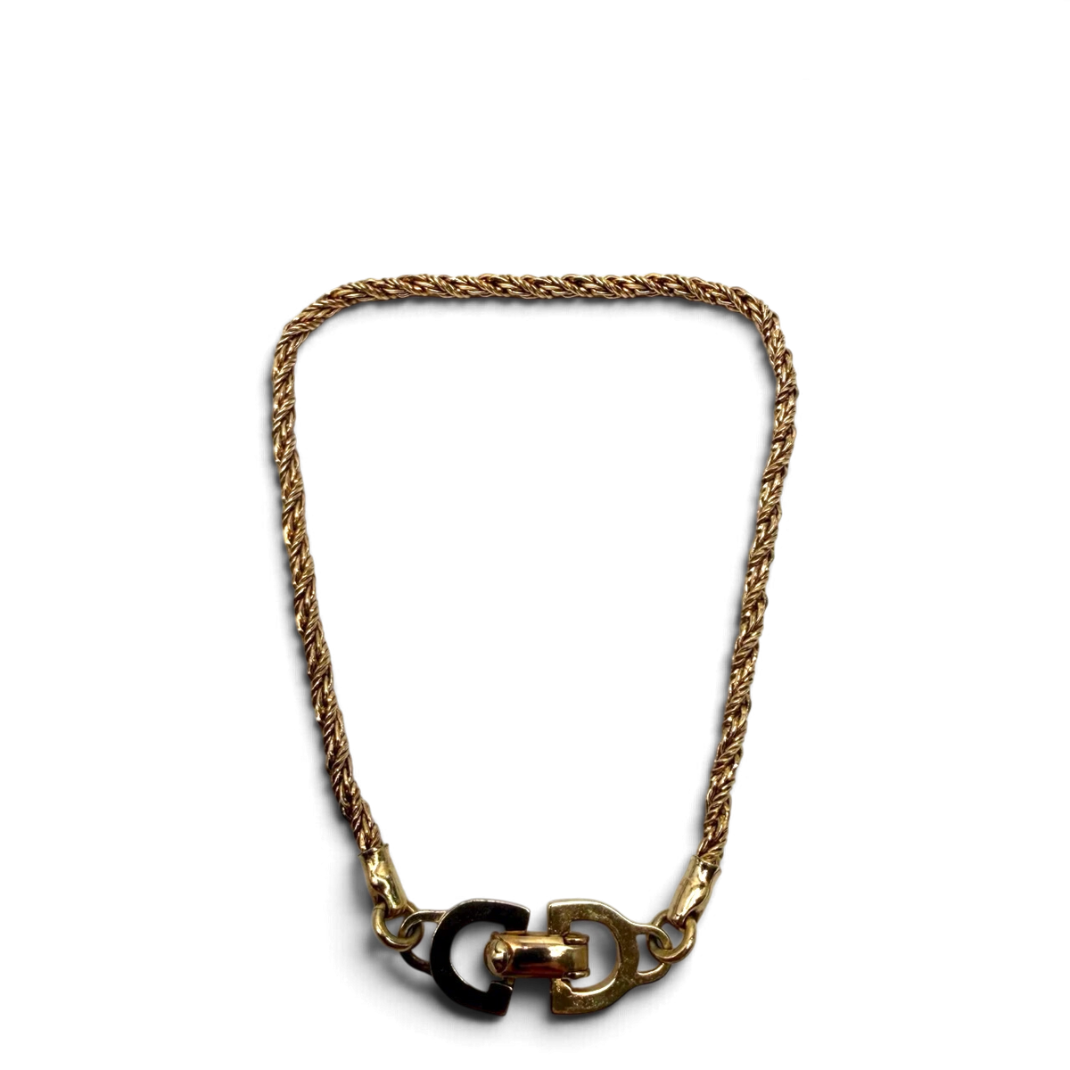 Dior Kordel-Armband mit CD-Logo-Verschluss vintage goldfarben