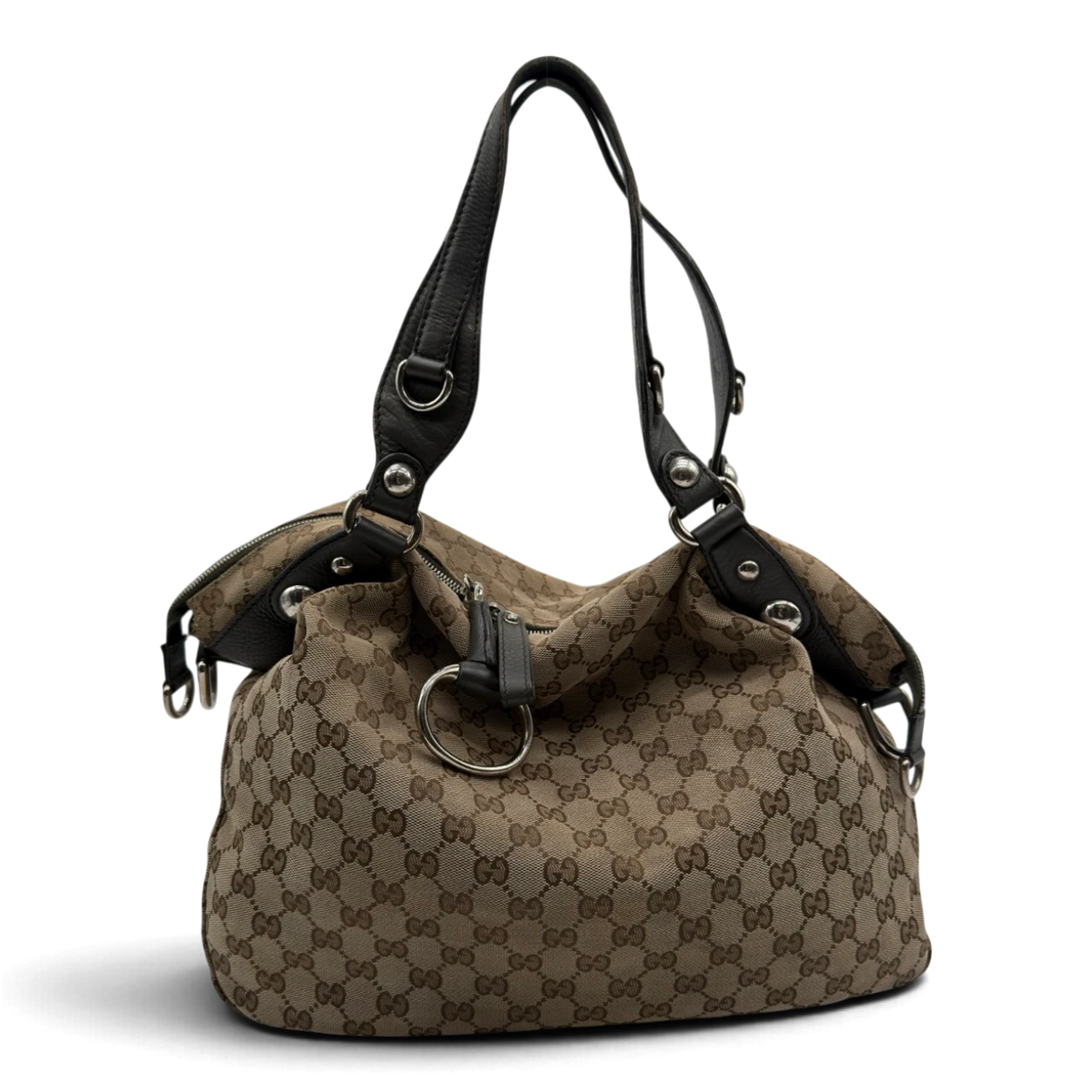 Gucci Shopper Sherry Line Web Tote monogram beige