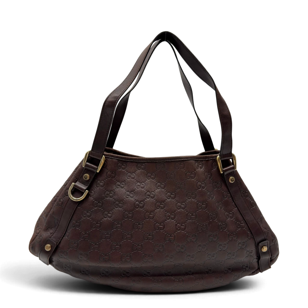 Gucci Shopper Abbey monogram aus Leder dunkelbraun