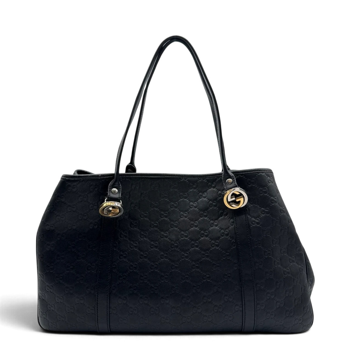 Gucci Shopper GG Twins aus Leder monogram schwarz