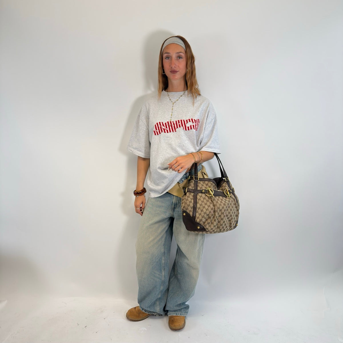 Gucci Shopper Jockey Tote monogram beige