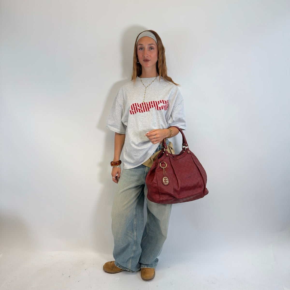 Gucci Shopper Sukey large aus Leder monogram rot