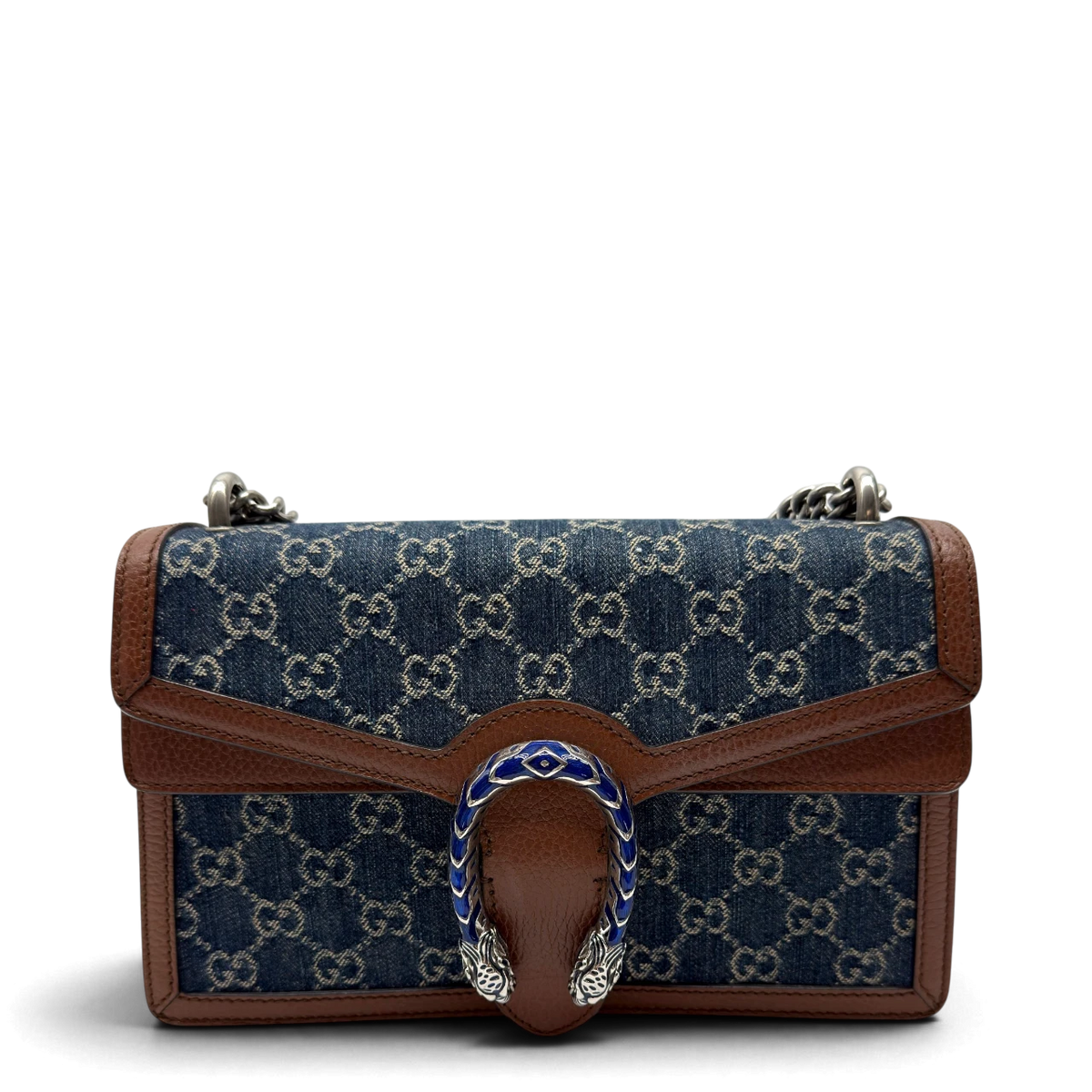 Gucci Umhängetasche Dionysus Denim medium monogram blau