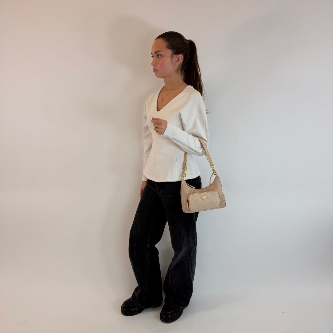 Schultertasche Tessuto Re-Nylon Strauß