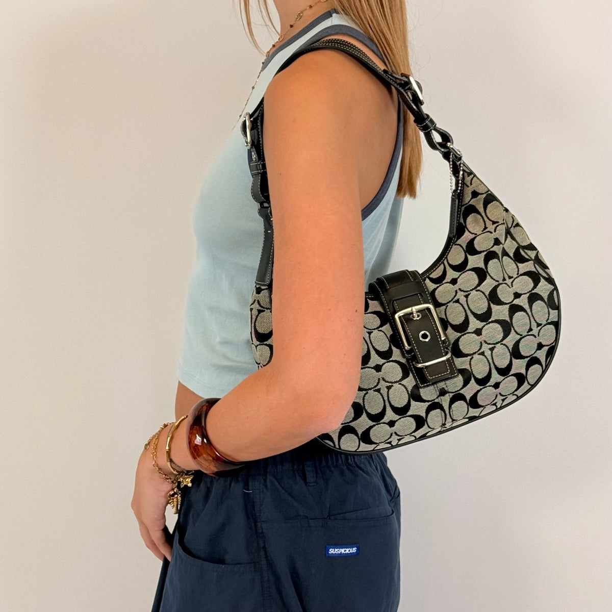 Coach Schultertasche Croissant Signature