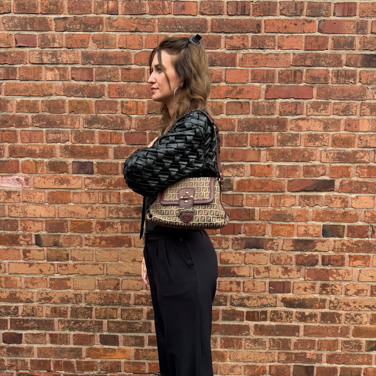 Handtasche Bicolour Flap