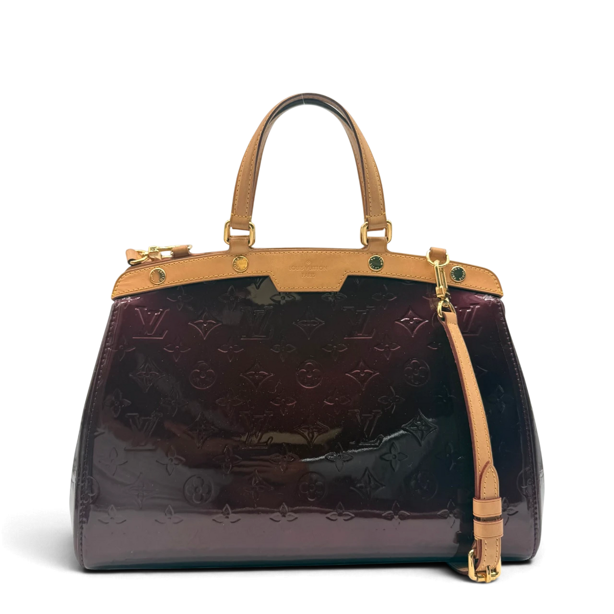 Louis Vuitton Handtasche Brea MM Vernis aus rotem Lackleder