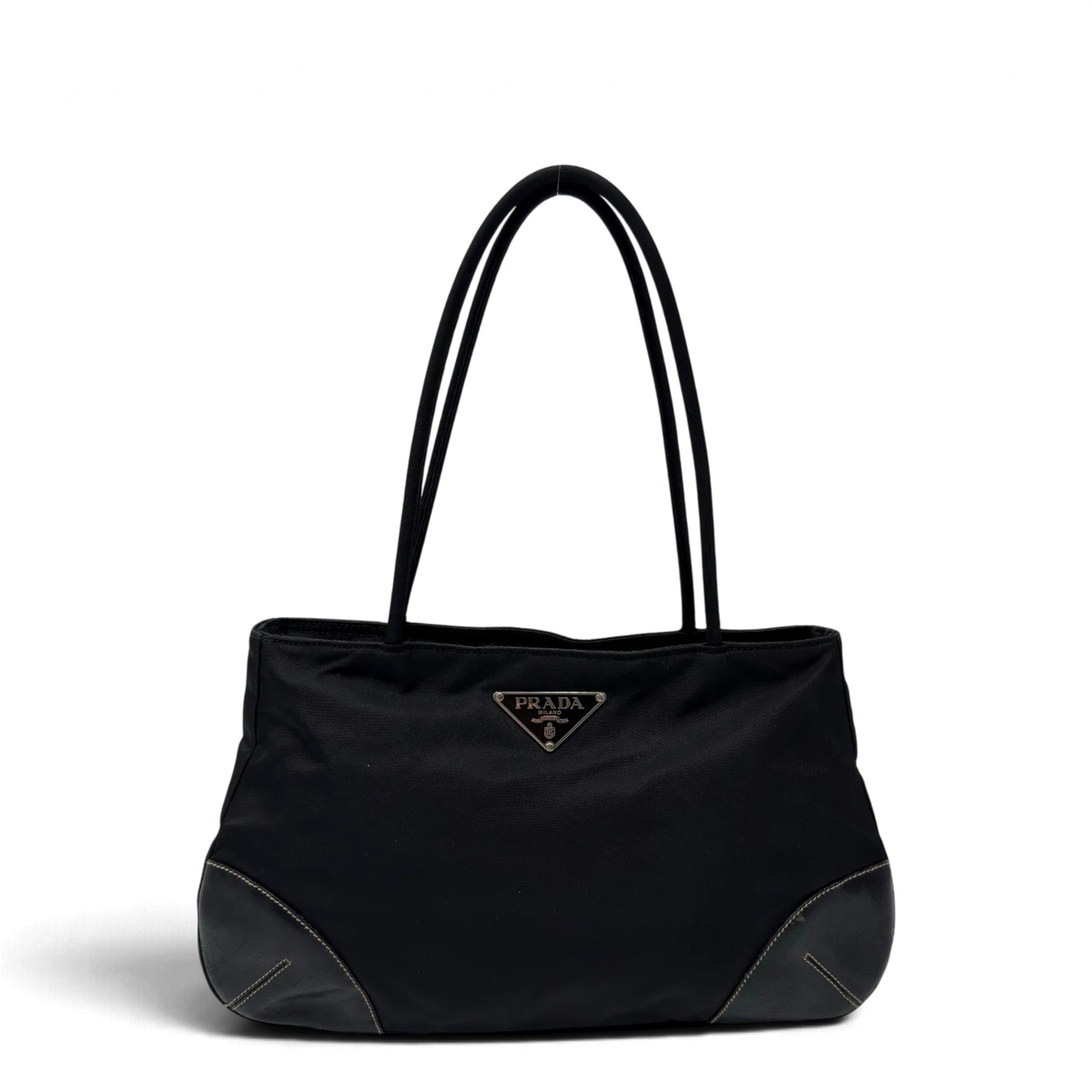 Prada Schultertasche Tote Bag aus Nylon schwarz – Gesamtansicht