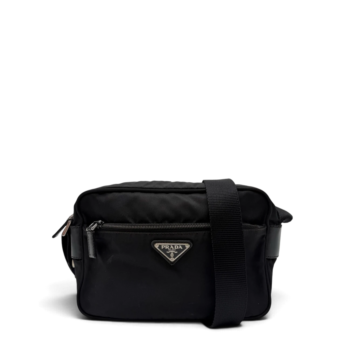 Prada Umhängetasche rechteckig small aus Nylon schwarz