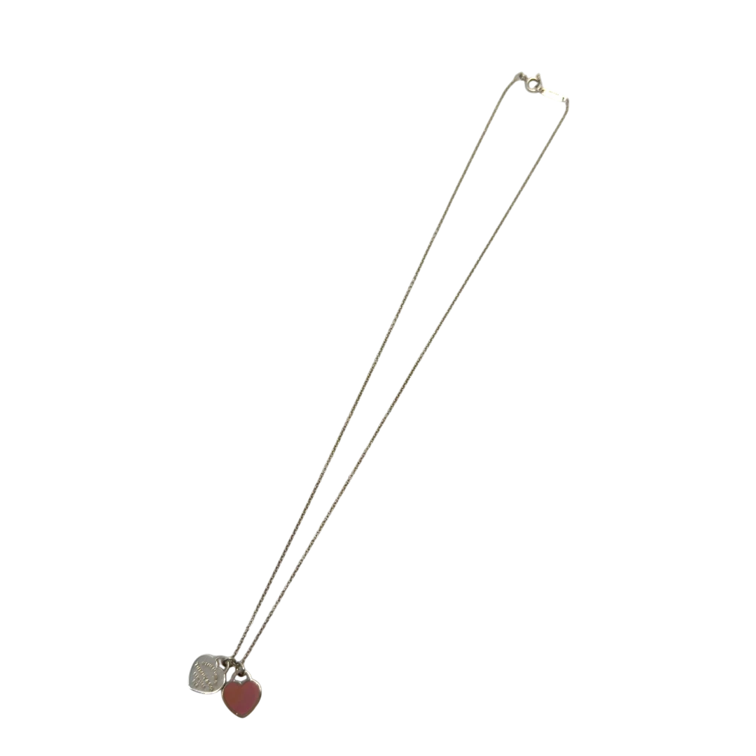 Tiffany & Co. Halskette Zwillingsherzen rosa in 925 Silber