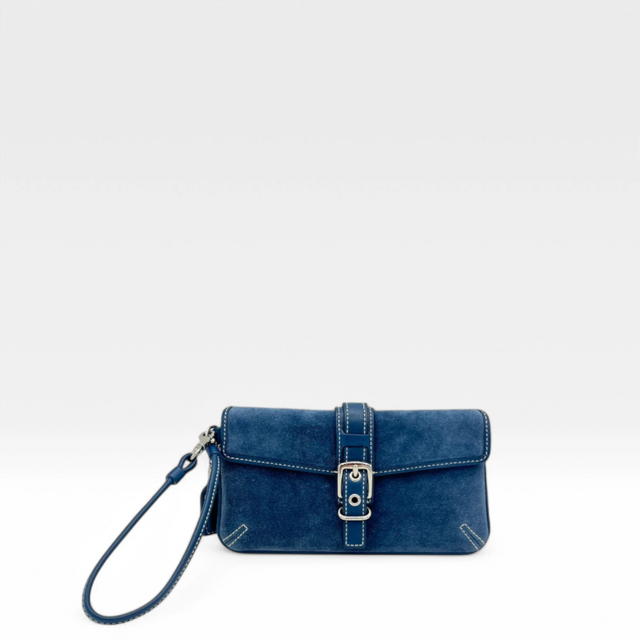 Coach Clutch aus Wildleder blau