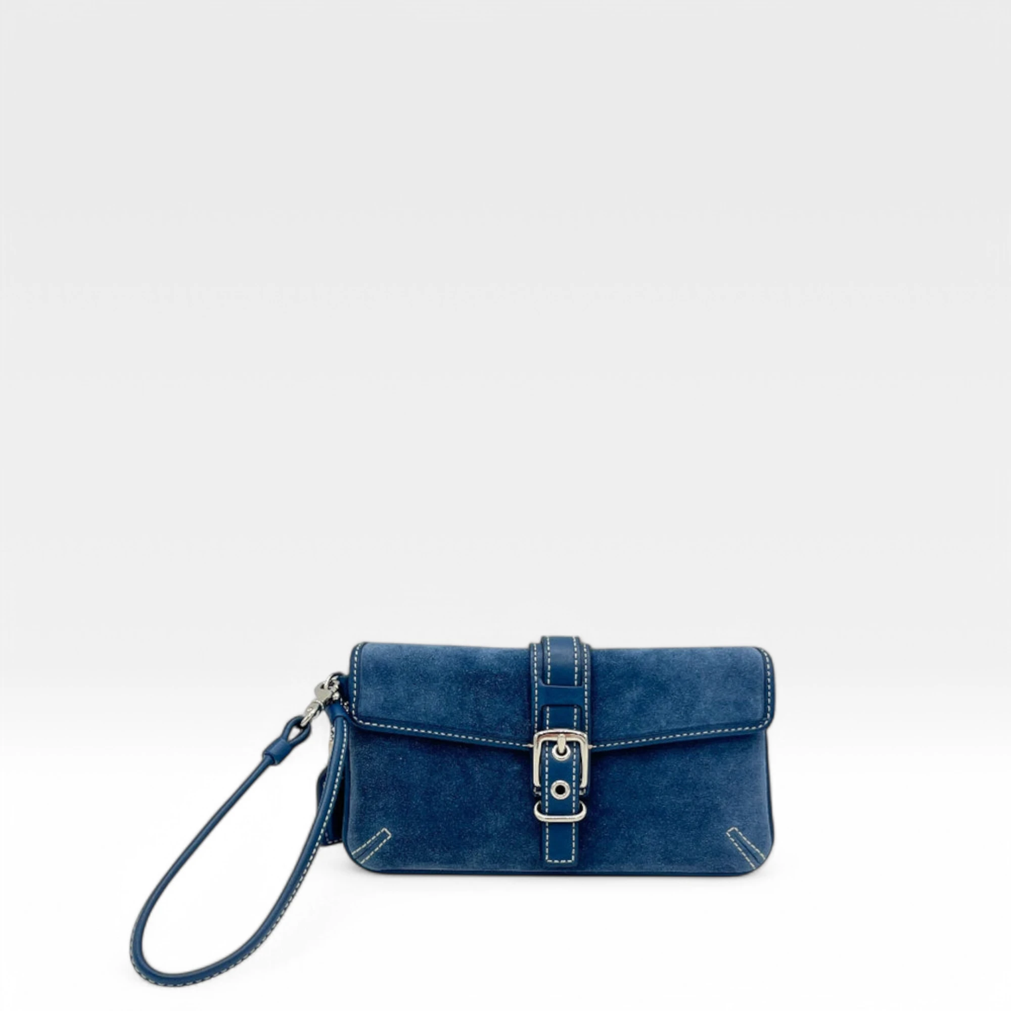 Coach Clutch in blue suede