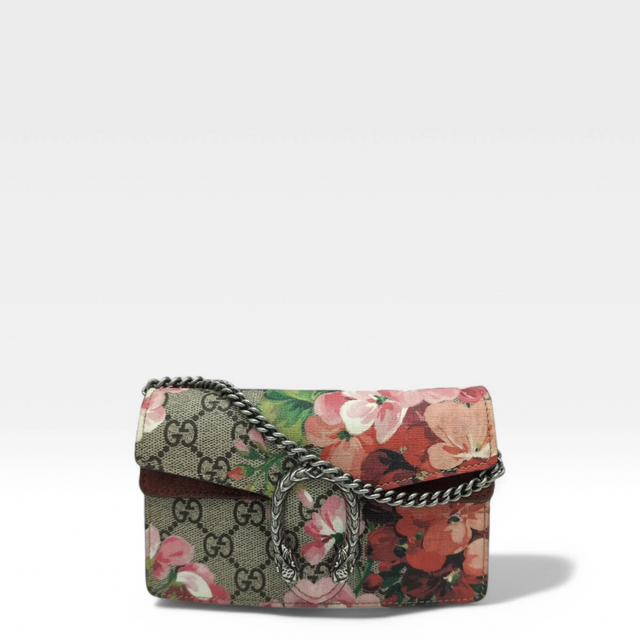 Gucci shoulder bag Dionysus Bloom mini monogram beige