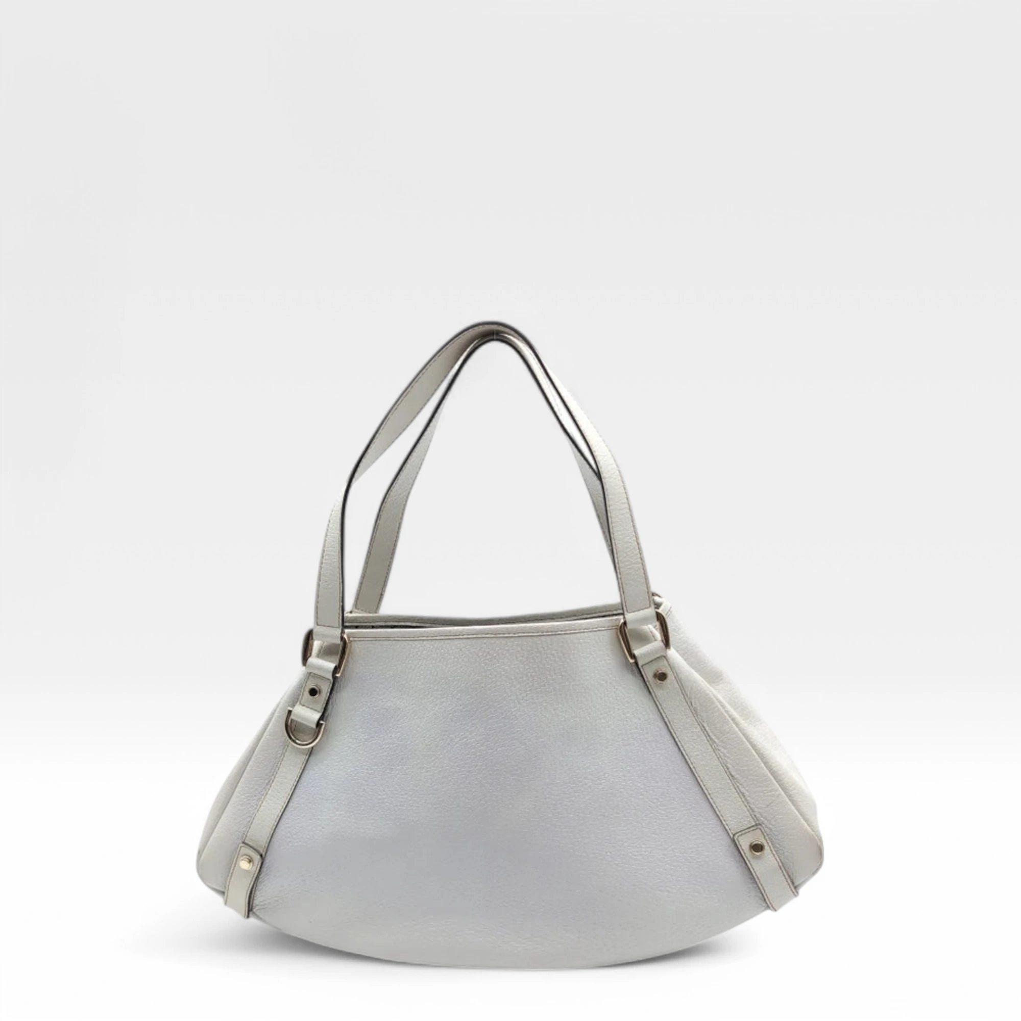 Gucci Handtasche / Shopper Abbey aus Leder weiß