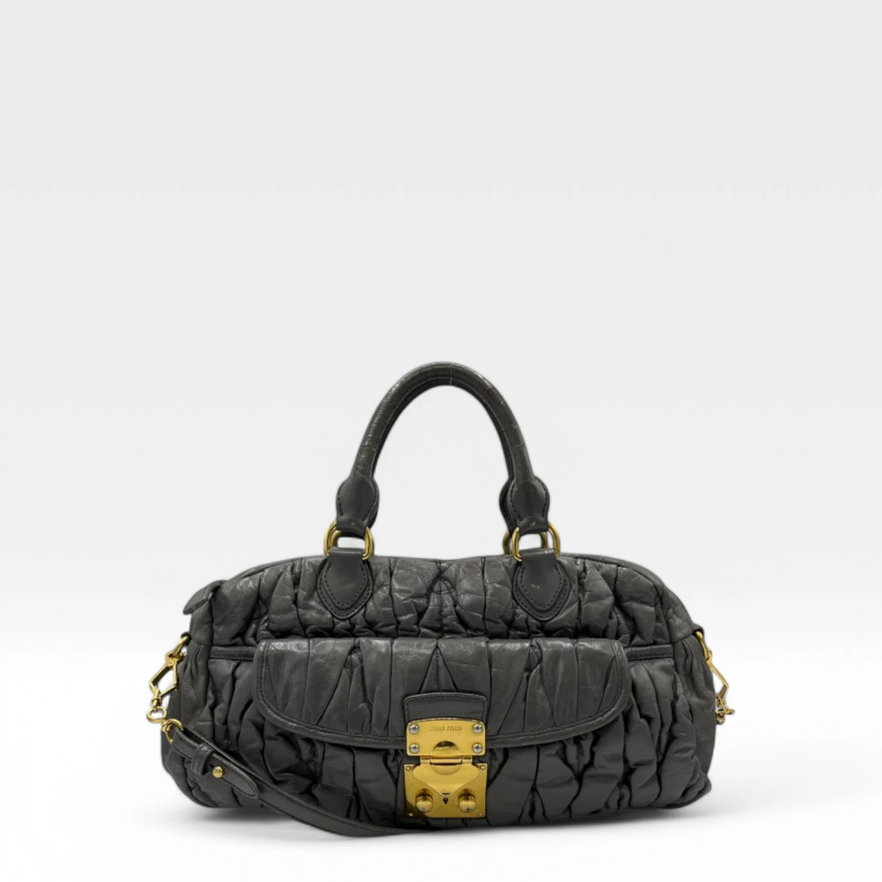 Miu Miu Handtasche länglich grau