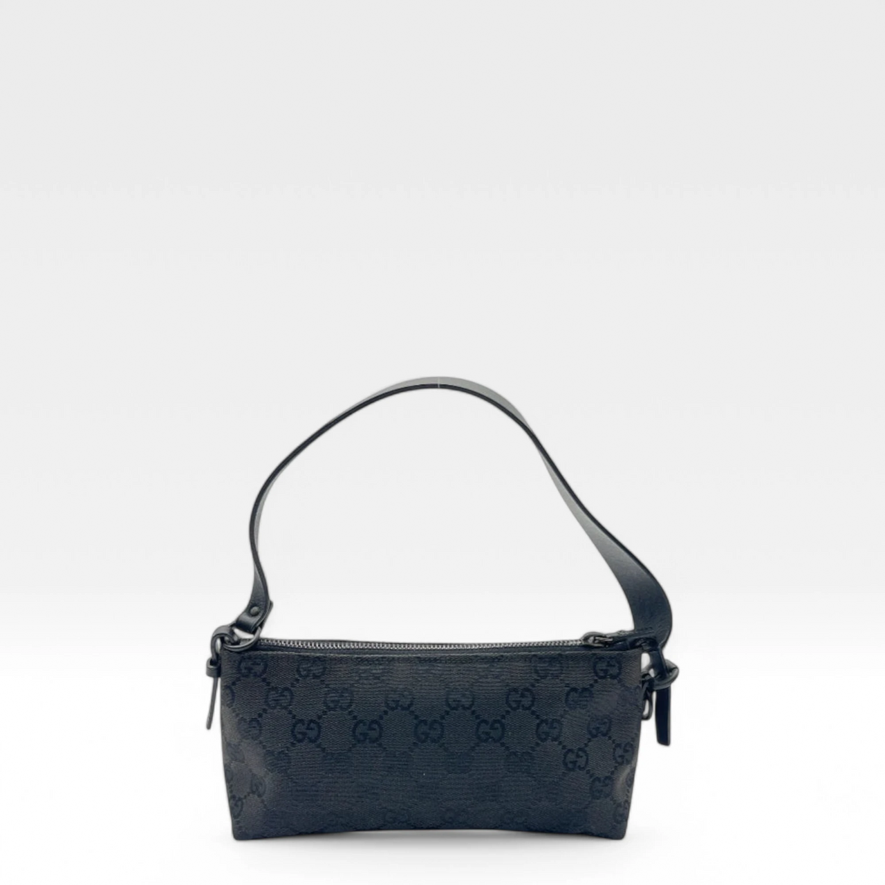 Gucci Handtasche / Pochette mit schwarzen Lederdetails monogram schwarz