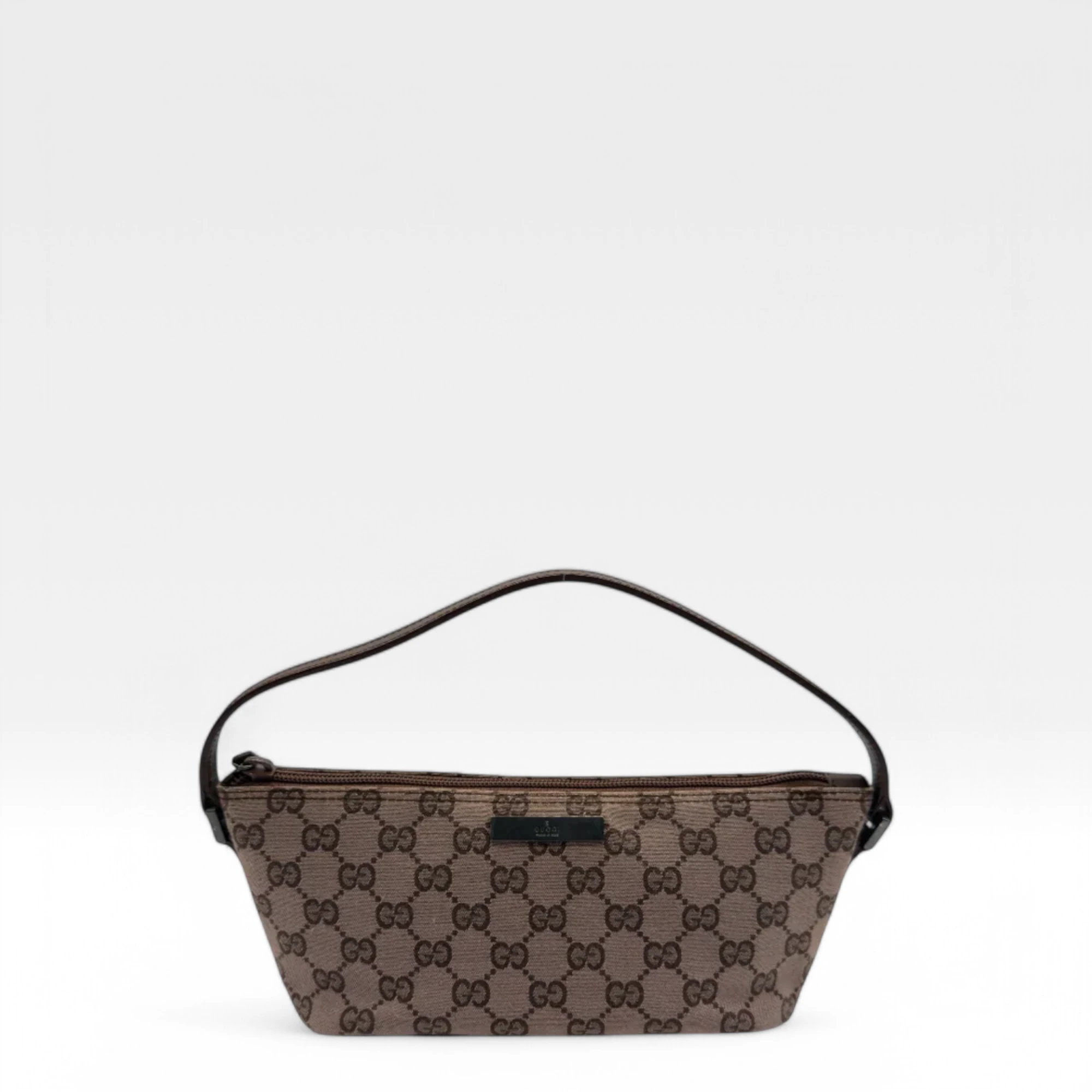 Gucci Handtasche Baguette monogram hellbraun