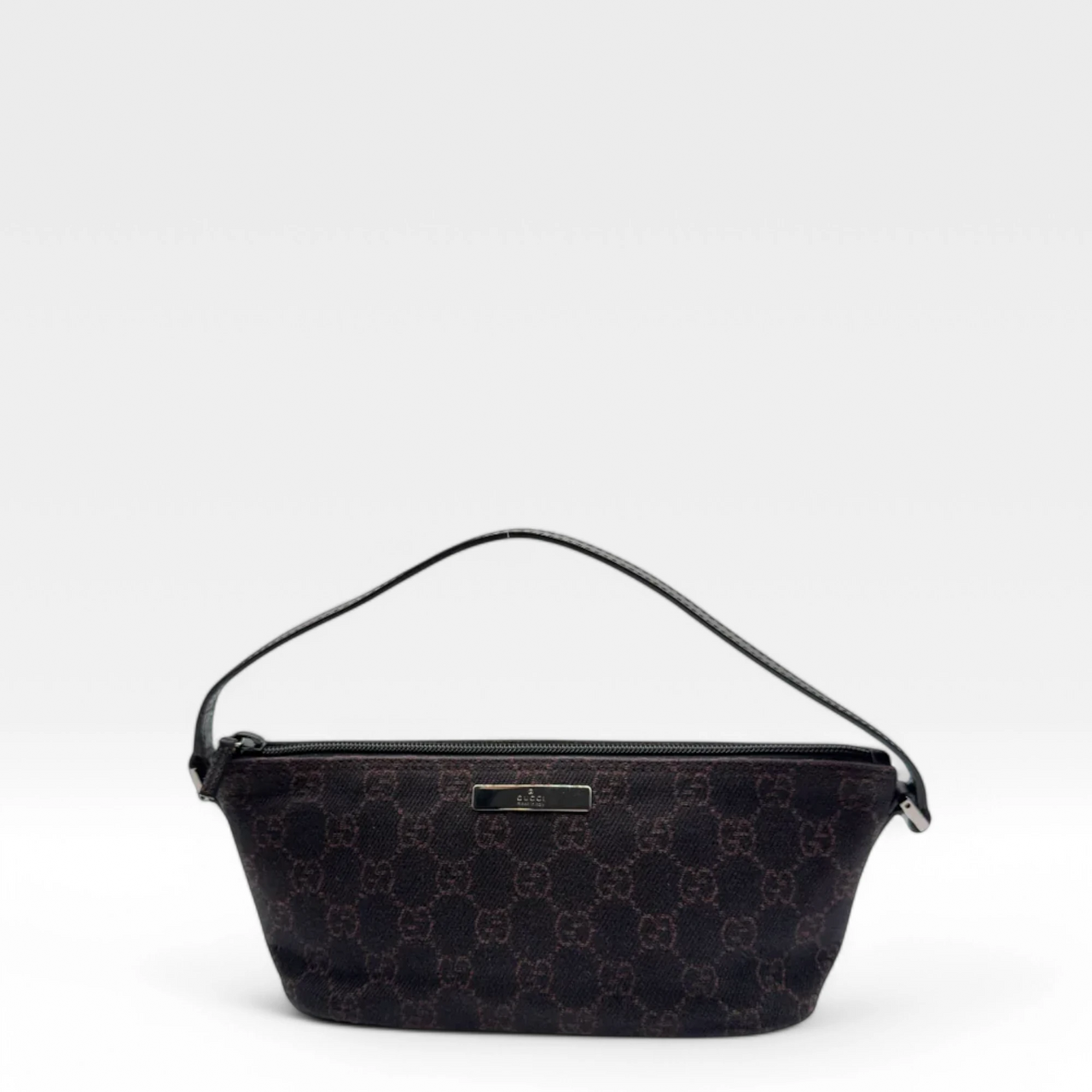 Gucci Handtasche Baguette monogram dunkelbraun
