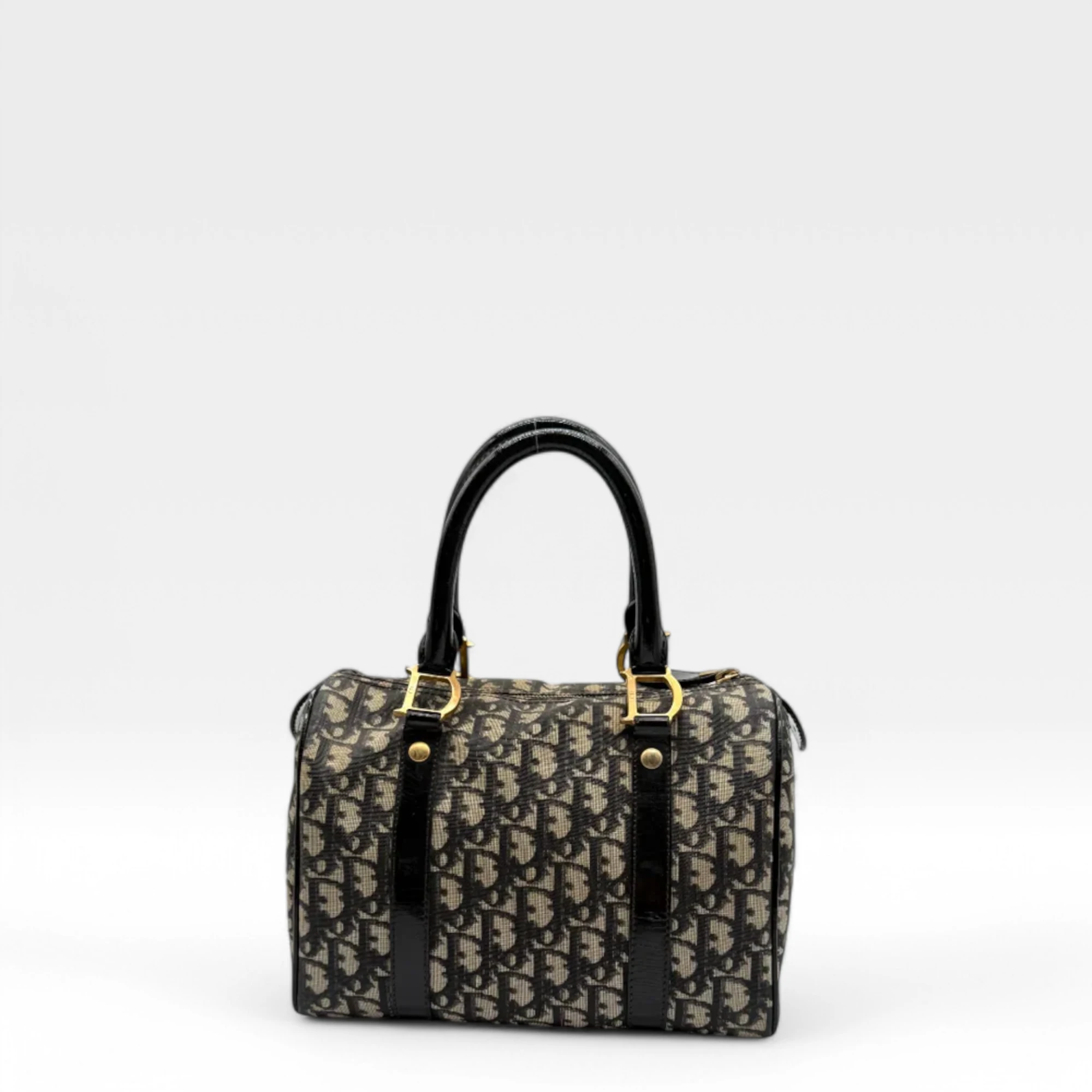 Dior Handtasche Boston 25 D-Riemen  beige & blau