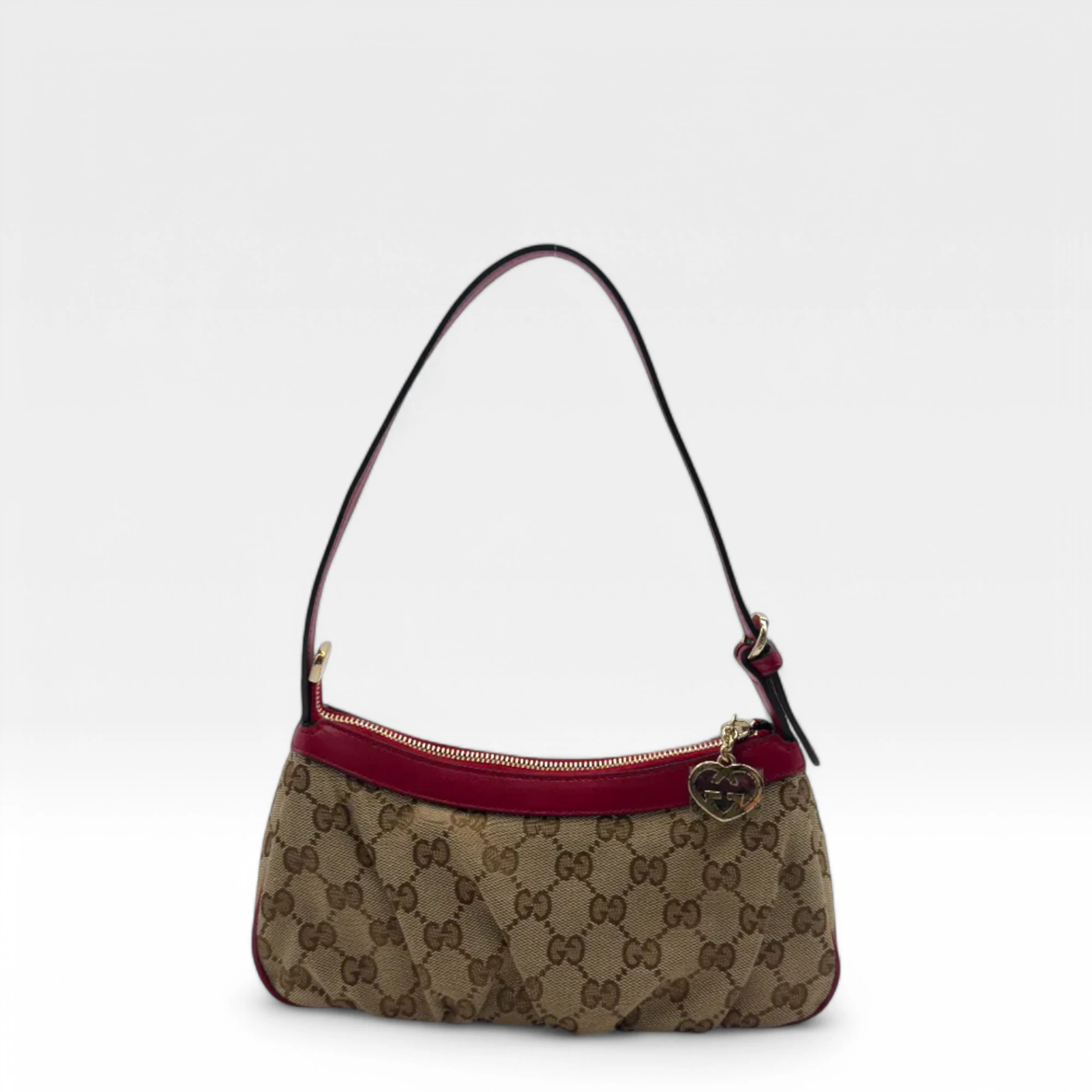 Gucci Pochette with heart pendant beige/red