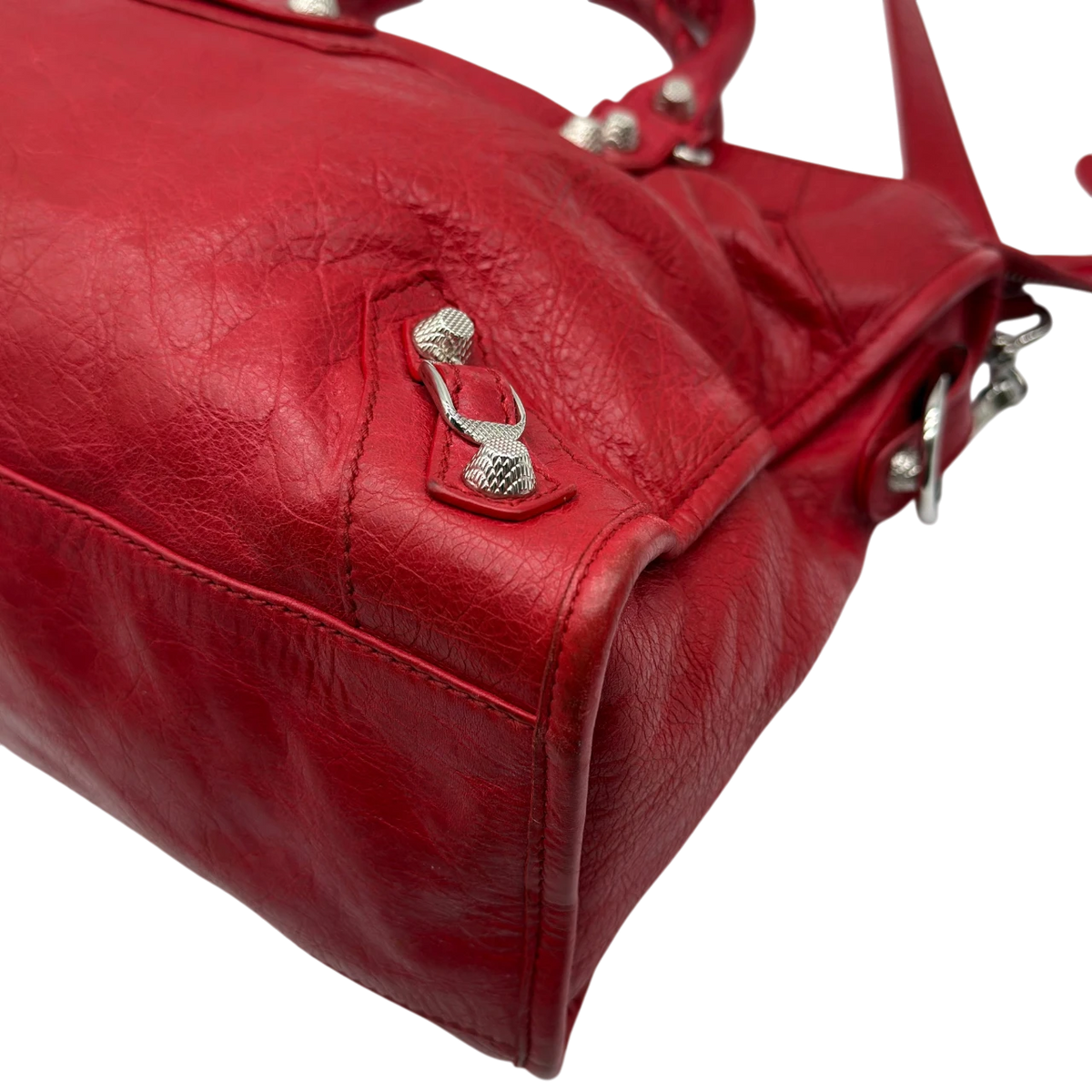 Balenciaga Handtasche Giant City aus Leder rot