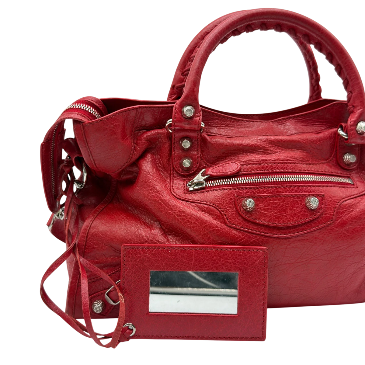 Balenciaga Handtasche Giant City aus Leder rot