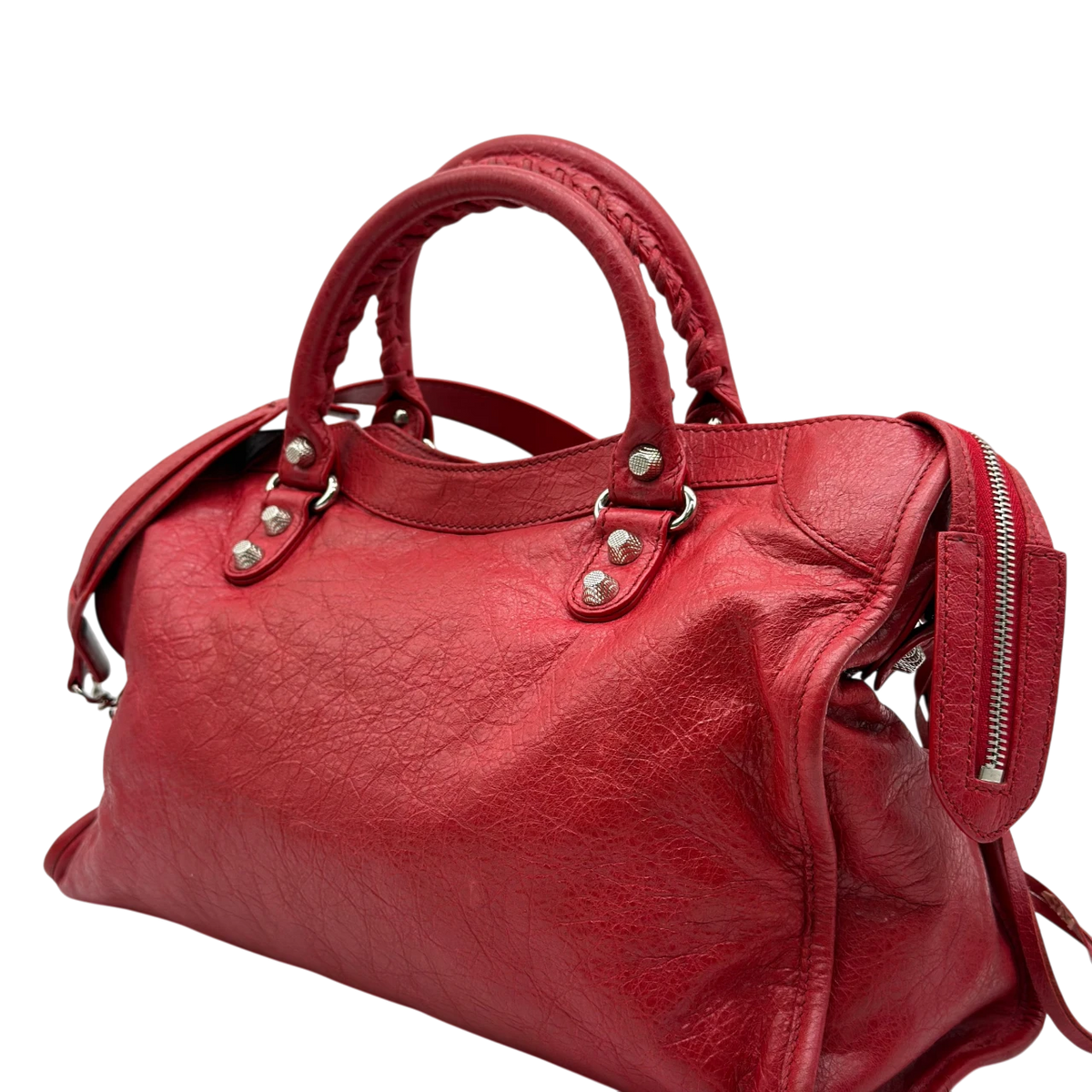 Balenciaga Handtasche Giant City aus Leder rot