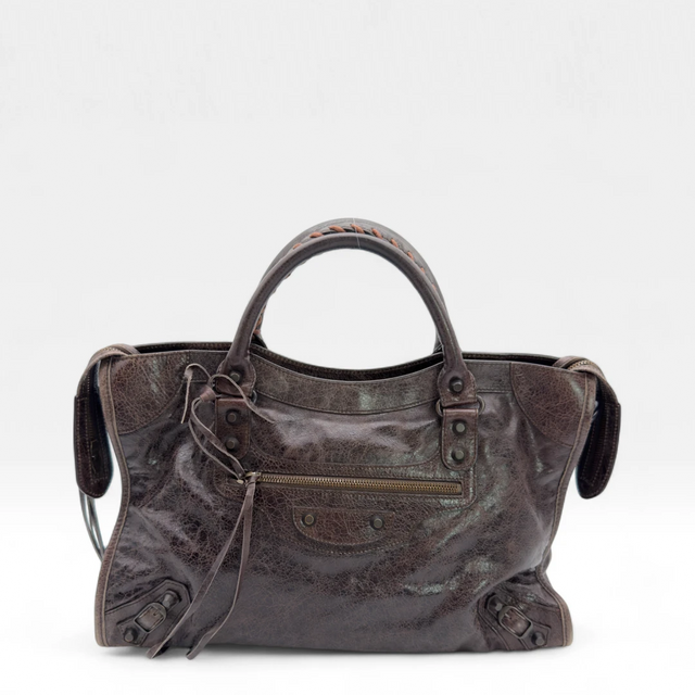Balenciaga handbag Giant City bag dark brown