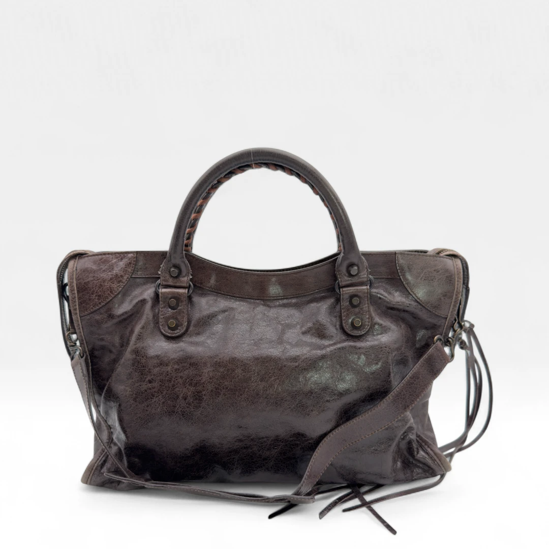 Balenciaga handbag Giant City bag dark brown