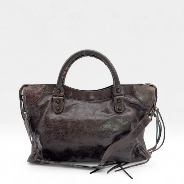 Balenciaga handbag Giant City bag dark brown