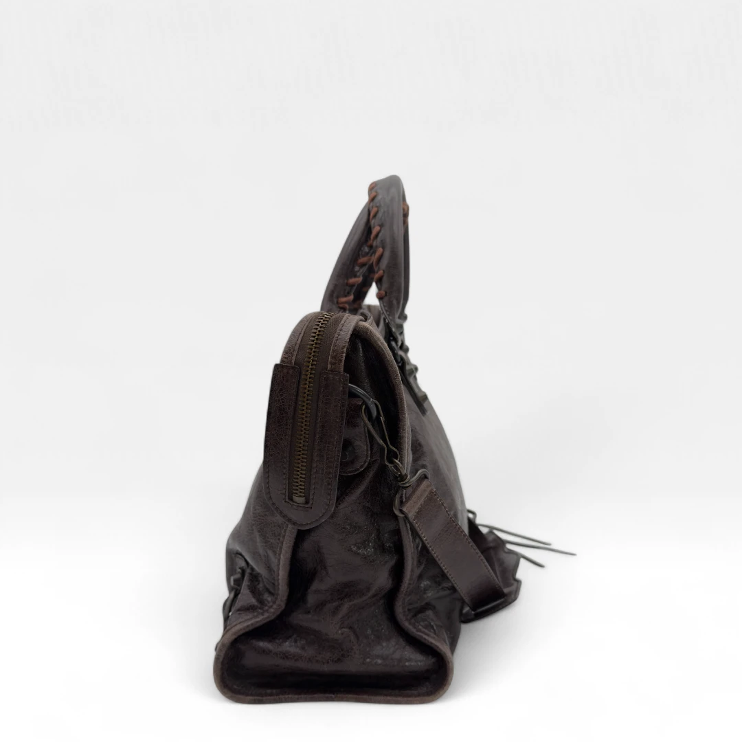 Balenciaga handbag Giant City bag dark brown