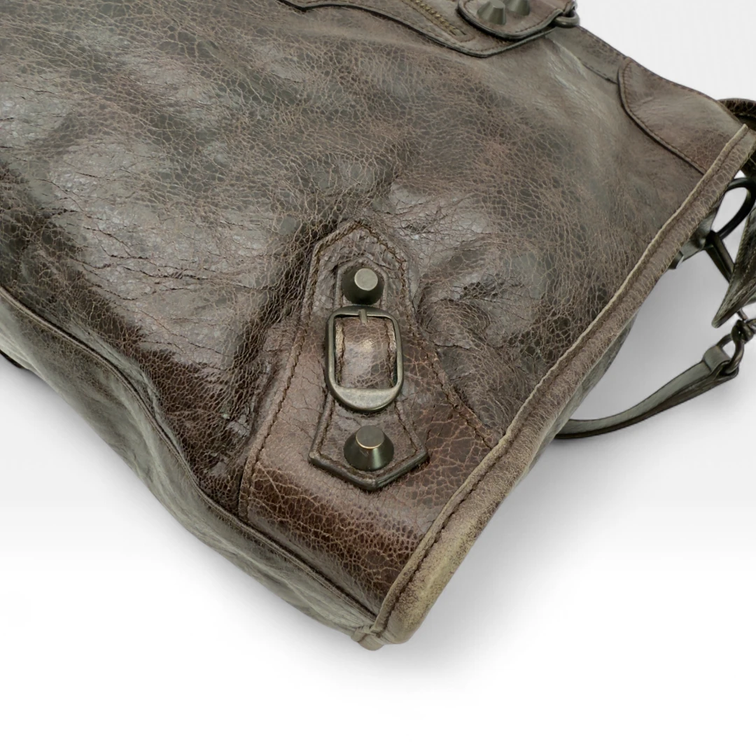 Balenciaga handbag Giant City bag dark brown