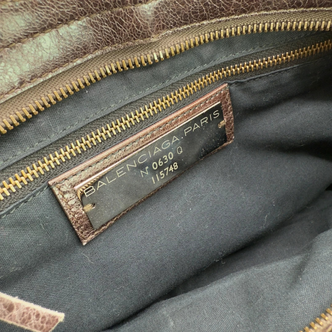 Balenciaga handbag Giant City bag dark brown