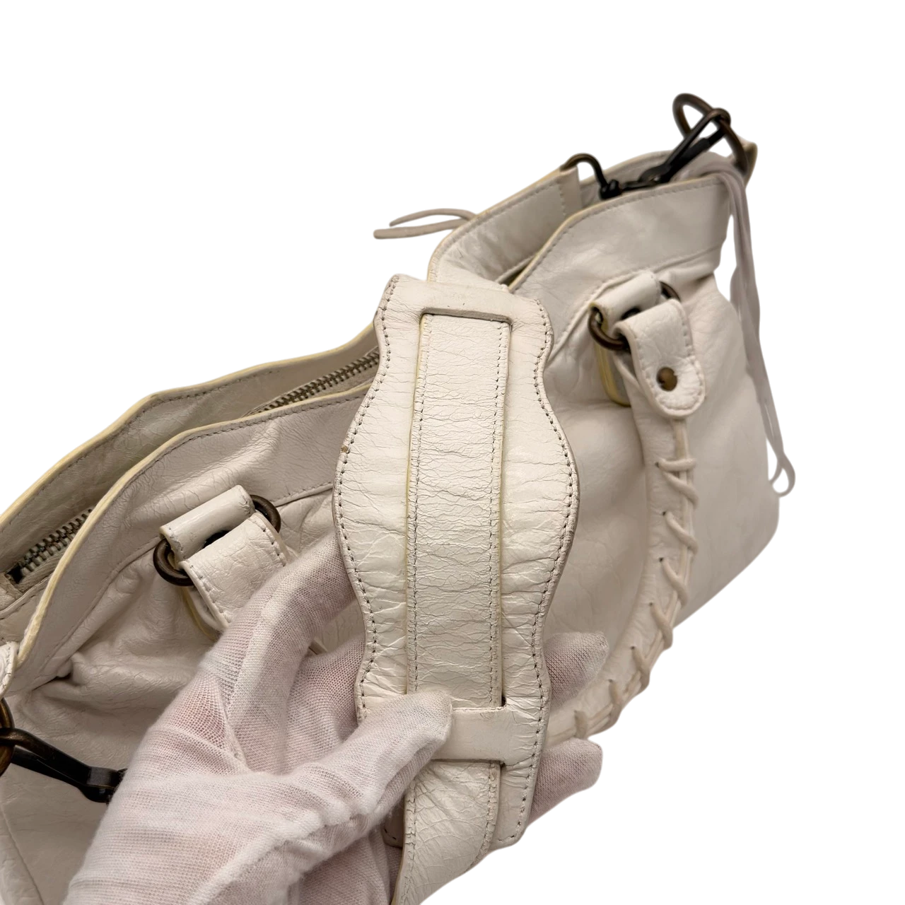 Balenciaga Handtasche Neo Classic City Bag aus Leder weiß