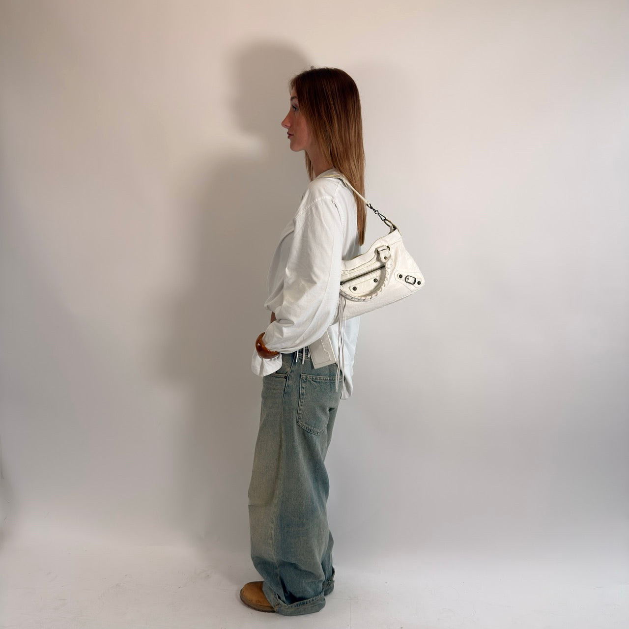 Balenciaga Handtasche Neo Classic City Bag aus Leder weiß