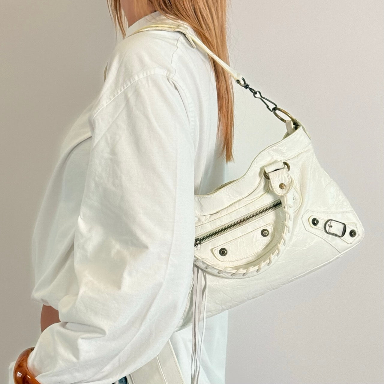 Balenciaga Handtasche Neo Classic City Bag aus Leder weiß