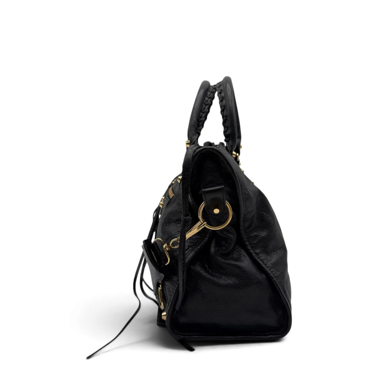 Balenciaga Schultertasche Classic City medium aus schwarzem Lammleder