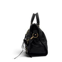 Balenciaga Schultertasche Classic City medium aus schwarzem Lammleder