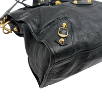 Balenciaga Schultertasche Classic City medium aus schwarzem Lammleder